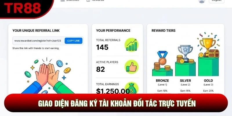Giao diện đăng ký tài khoản đối tác trực tuyến Giao diện đăng ký tài khoản đối tác trực tuyến