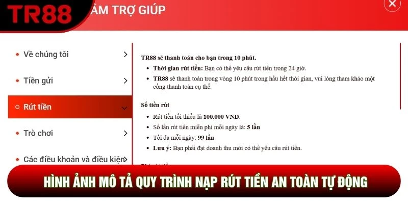 Hình ảnh mô tả quy trình nạp rút tiền an toàn tự động Hình ảnh mô tả quy trình nạp rút tiền an toàn tự động