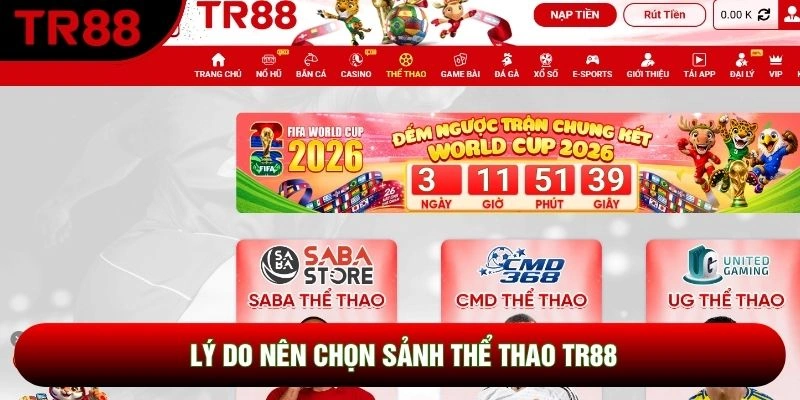 Lý do nên chọn sảnh thể thao TR88
