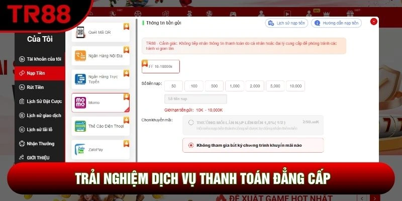 Trải nghiệm dịch vụ thanh toán đẳng cấp Trải nghiệm dịch vụ thanh toán đẳng cấp